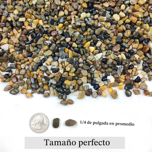 Miniatura 5 de FANTIAN 5 libras de grava de acuario, grava de guijarro para pecera de peces, piedras de río decorativas de 1/4 pulgada para acuario, suculenta