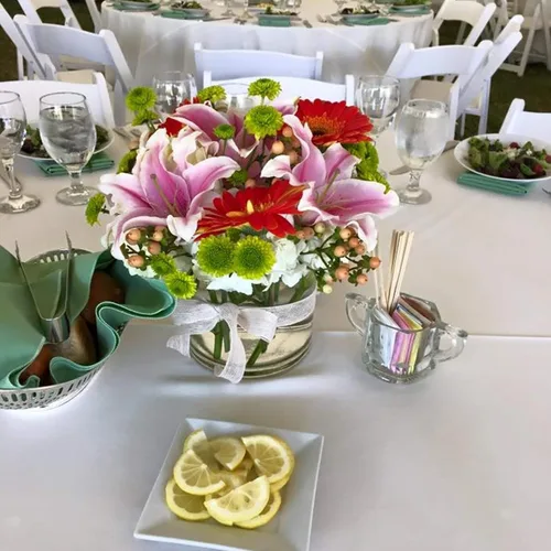 Miniatura 7 de WGV - Jarrón cilíndrico de vidrio, diámetro de 5 pulgadas, altura 5 pulgadas, contenedor floral de vidrio transparente, portavelas flotante
