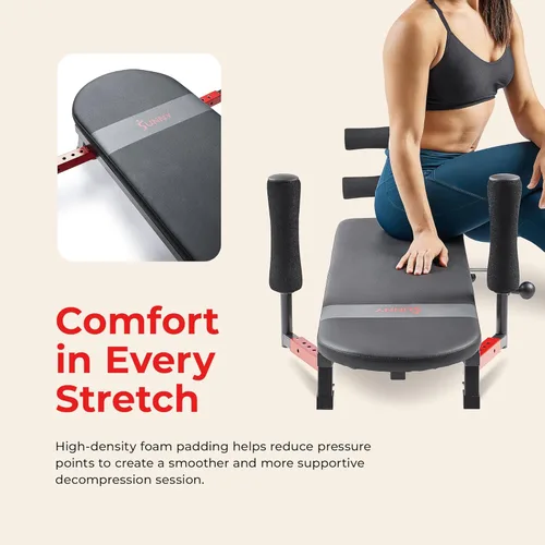 Miniatura 4 de Sunny Health & Fitness SF-BH624089 - Mesa de estiramiento y descompresión ajustable, capacidad de peso de 400 libras, ayuda con estiramiento lumbar