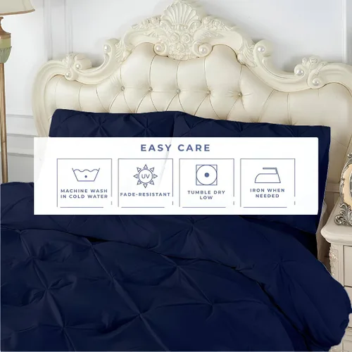 Miniatura 68 de Kotton Culture 1 Pc Twin/Twin XL Size Pinch Pleated - Pintuck Duvet Cover Only - 100% Egyptian Cotton Sateen -1000 TC Luxury Comforter Cover-Zipper