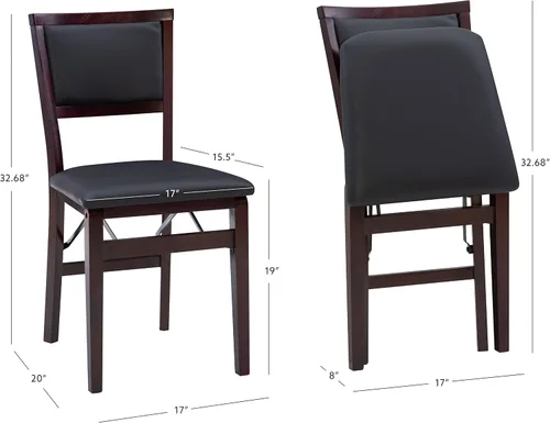 Miniatura 3 de Linon Minix Dark Espresso Pad - Silla plegable en un juego de dos
