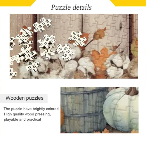Miniatura 2 de Pumpkin Fall Jigsaw Puzzles 500 Pieces for Adults with Mesh Storage Bag 2011748