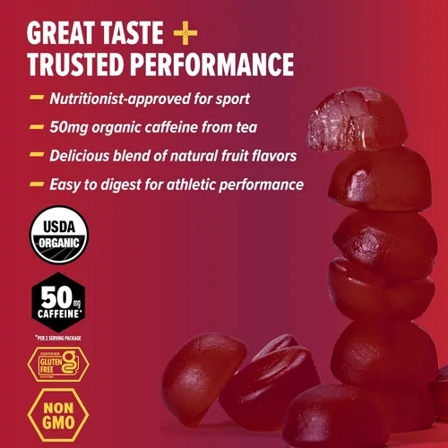 Miniatura 3 de Honey Stinger Gomitas Energéticas Cafeinadas Sabor Cereza Cola, Sin Gluten, con Cafeína, para Ejercicio, Carrera y Rendimiento, Nutrición Deportiva