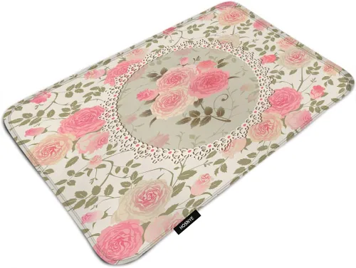 Miniatura 6 de Tapete de baño de glicina abstracta para baño, diseño de flores moradas con fondo de bokeh, tapete de ducha para una cómoda y absorbente de agua