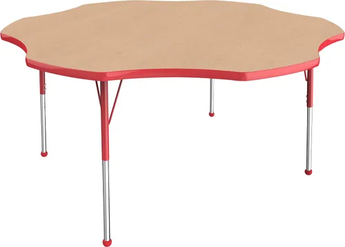 Miniatura 126 de FDP Clover Mesa de Actividades Escolar y de Oficina (48 x 48 pulgadas), patas estándar con deslizadores giratorios para entornos de asientos