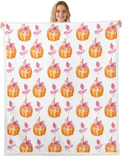 Miniatura 13 de Manfei Hello Fall Throw Blanket Pumpkin Maple Leaf Plaid Patchwork Fleece Blanket Autumn Theme Cozy Throws for Bed Couch Sofa,Kids Boys Girls Room
