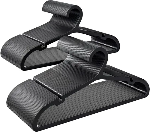Miniatura 10 de ABHENG Paquete de 30 perchas de ropa, perchas de plástico antideslizantes, perchas que ahorran espacio, resistentes, para colgar ropa seca y húmeda