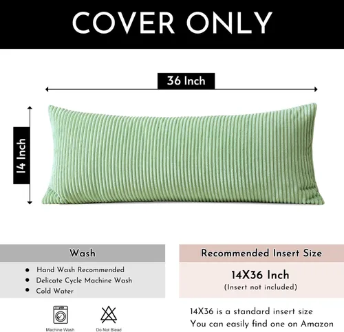 Miniatura 76 de Artscope Fundas de Almohada de Pana a Rayas Acogedoras Súper Suaves Decorativas Cuadradas Fundas de Cojín para Sofá Sillón Dormitorio Decoración