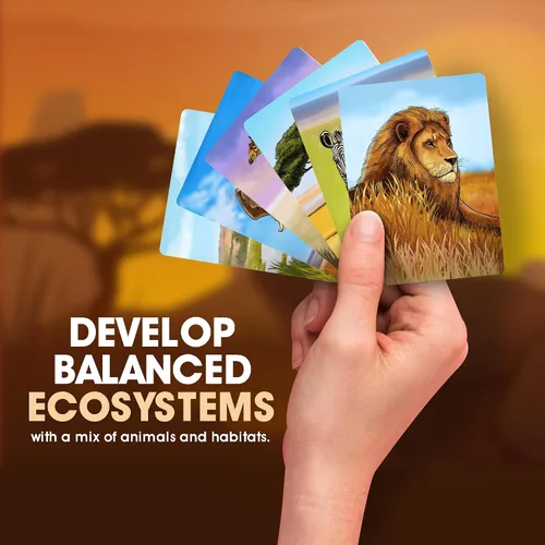 Miniatura 3 de Ecosistema: Sabana - Un Juego de Cartas Familiar Sobre Animales en la Selva Arbustiva de la Sabana Africana - Juego de Ecología Divertido