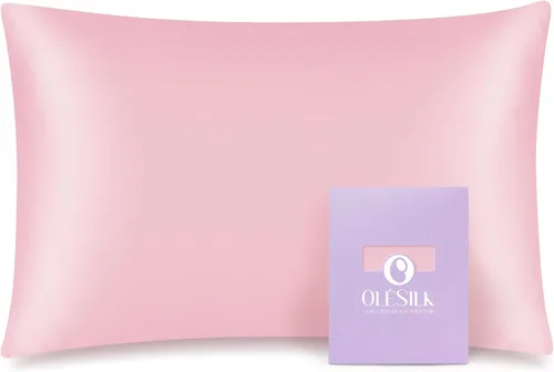 Miniatura 21 de Olesilk - Funda de almohada 100% seda con cremallera oculta para la belleza del cabello y la piel, ambos lados, 19 milímetros (0.74 pulgadas), Azul