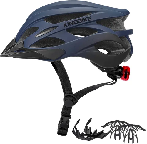 Miniatura 9 de KINGBIKE - Casco de bicicleta para adultos, hombres, mujeres y jóvenes, para ciclismo en carretera y montaña, con luz recargable por USB