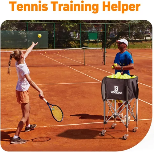 Miniatura 5 de YooKoo Sturdy Tennis Ball Hopper Holds 200 Balls, Lightweight Tennis Ball Basket, Easy to Use Without Installation for Tennis Training and Teaching