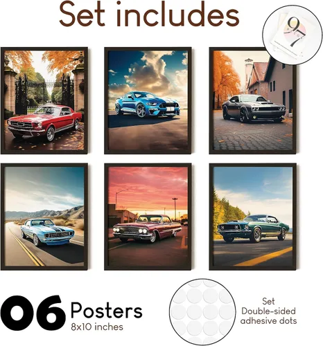 Miniatura 2 de 97 DECOR Pósteres ENMARCADOS de Super Coches para Habitación de Niños - Impresiones Modernas de Arte de Pared de Coches, Póster de Coche Deportivo