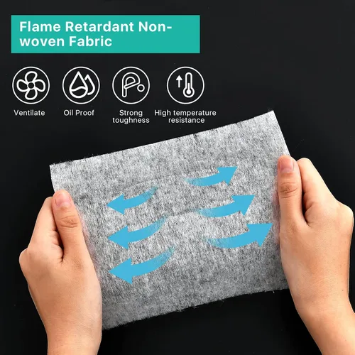 Miniatura 4 de 2 rollos de filtros para campana extractora, filtro de repuesto de tela no tejida con tiras adhesivas y bloque magnético, papel de filtro antiaceite