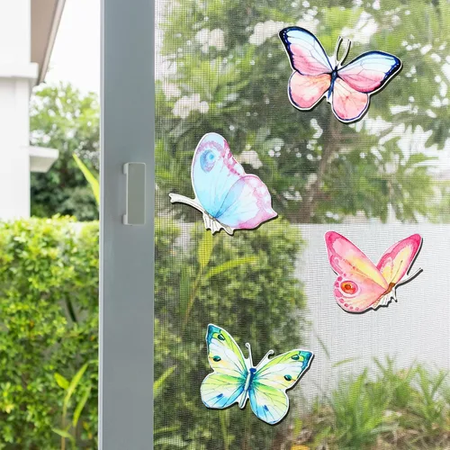 Miniatura 3 de Eaasty 10 Piezas Imanes de Mariposa para Puerta de Malla Imanes de Doble Cara para Puerta de Malla Adhesivos Magnéticos Flexibles Protector