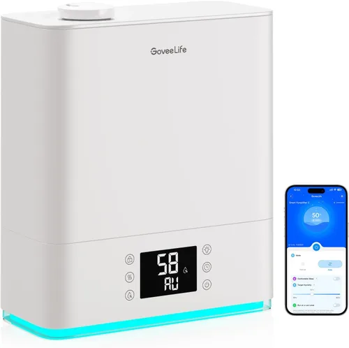 GoveeLife Humidificadores Inteligentes para Dormitorio Habitación Grande, Humidificador de Aire WiFi de Niebla Fría de Llenado Superior de 6L, Modo