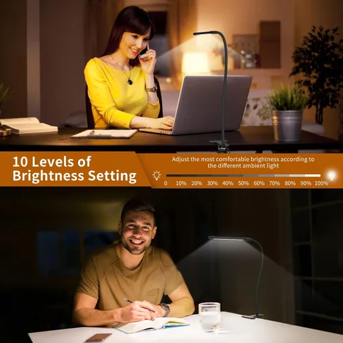 Miniatura 3 de iZELL Luz de Libro, Luz de Lectura LED con Clip [3 Modos de Color y 10 Niveles de Brillo] Lámpara de Libro Flexible de Cuello de Ganso para Niños