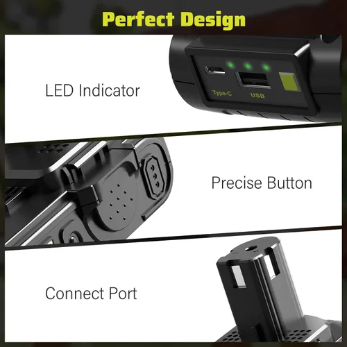 Miniatura 4 de Abeden Reemplazo de 3.0Ah para cargador de batería Ryobi de 18 V y combo de batería con puerto USB, compatible con herramientas eléctricas