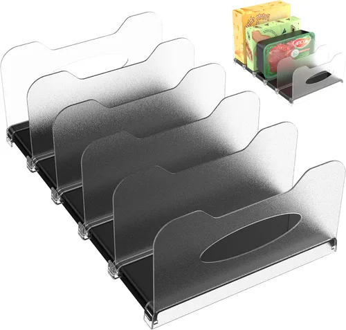 Miniatura 8 de SURETIVIAN Organizador de congelador de 12 pulgadas visible para refrigerador con divisores y asas extraíbles, ajustable libremente, se adapta al