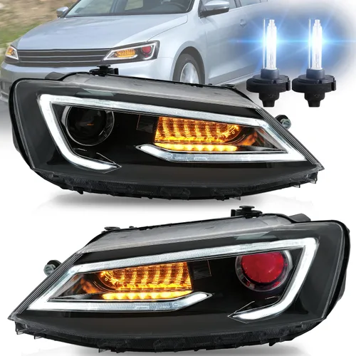 Miniatura 14 de VLAND Luces traseras LED para Jetta Sagitar 12-14 2011-2014 (no compatible con GLI y versión LED), montaje completo de lámpara trasera LED, rojo