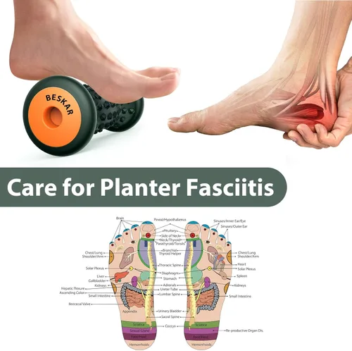 Miniatura 3 de BESKAR Rodillo de masaje para los pies para aliviar la fascitis plantar, herramienta de reflexología del pie, rodillo de masaje de puntos
