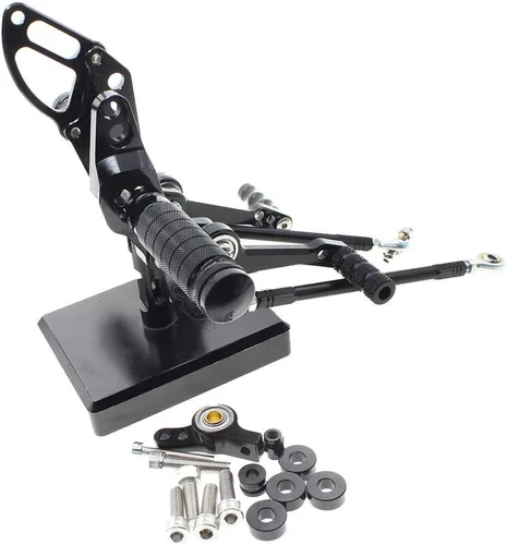 Miniatura 2 de Krace Estriberas para motocicleta, reposapiés, pedales de cambio de freno, tablas ajustables para Ducati STREETFIGHTER 848 1100, color negro