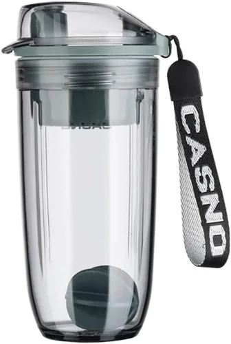 Miniatura 9 de Botella mezcladora de proteínas para gimnasio, botellas mezcladoras para mezclas de proteínas, taza agitadora Soylent con bola batidora, correa