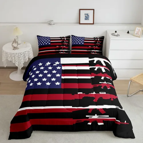 Miniatura 40 de Erosebridal Juego de edredón de zorro para niños, edredón de plumón de oso bosque, ciervo, para dormitorio de niños y niñas, juego de ropa de cama