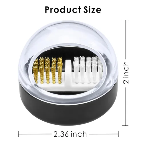 Miniatura 6 de Brocas de uñas Herramienta de limpieza de cutículas con funda limpiadora de cubierta de cepillo, cepillo de alambre de acero 2 en 1 y cepillo