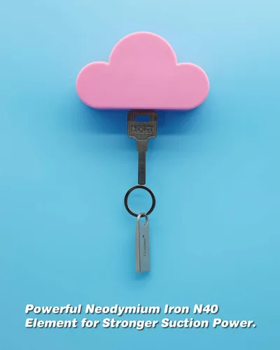 Miniatura 7 de Soporte de pared magnético con forma de nube blanca para colgar las llaves, adorno con diseño creativo y único, fuerte imán para colgar varias