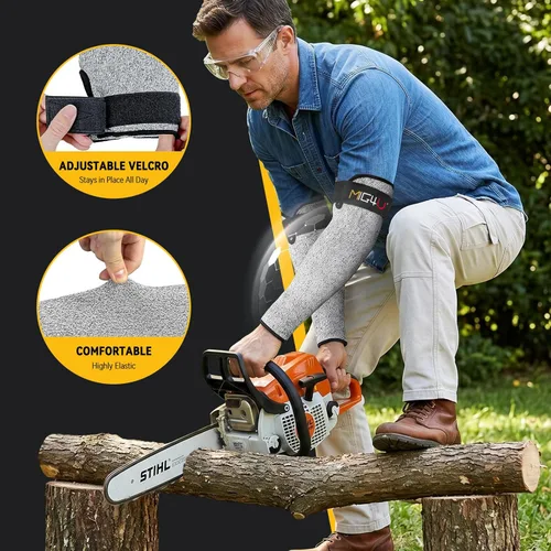 Miniatura 2 de MIG4U Mangas resistentes a cortes, protectores de brazo de protección de seguridad para hombres y mujeres, trabajo de patio, construcción, granja