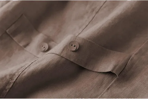 Miniatura 7 de UATKIMI Chaleco de lino de algodón para mujer, casual, holgado, cuello en V, sin mangas, chaqueta