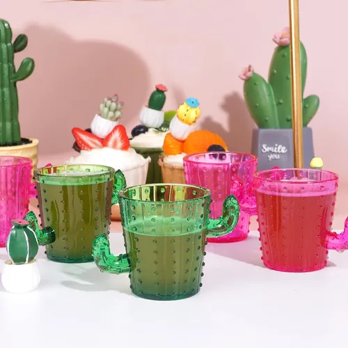 Miniatura 5 de ZZYFGH Vasos de chupito de cactus de plástico (juego de 12), 2 onzas, lindos vasos de tequila de cactus rosa para occidental, despedida de soltera