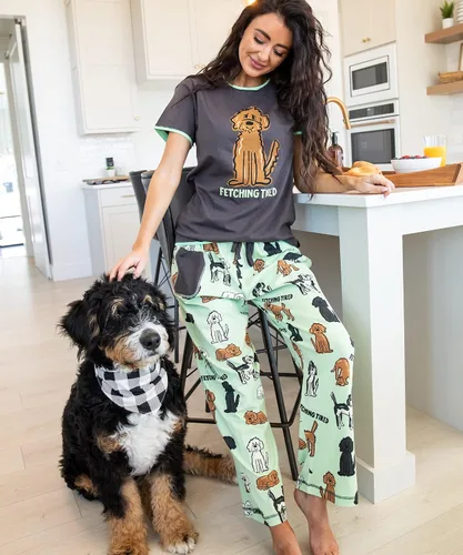 Miniatura 4 de Lazy One Pijamas para mujer, lindos pantalones de pijama para perros y gatos y parte superior separada