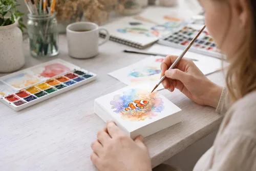 Miniatura 3 de 200 hojas (4 x 4 pulgadas), papel de acuarela de alta calidad, 220 GSM, hojas blancas sueltas con un toque de gris, ideal para colorear al agua