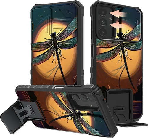 Miniatura 46 de Rossy Funda para Samsung Galaxy S22 Ultra para Samsung S22 Ultra con cubierta deslizante para cámara con función atril, funda híbrida de doble capa