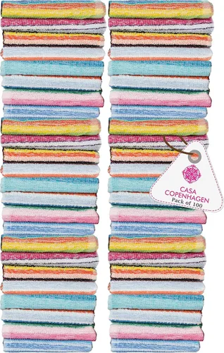 Miniatura 135 de CASA COPENHAGEN Juego de 6 toallas de palomitas de maíz, color azul polvoriento, 21.16 oz/m², 2 toallas de baño, 2 toallas de mano y 2 toallas