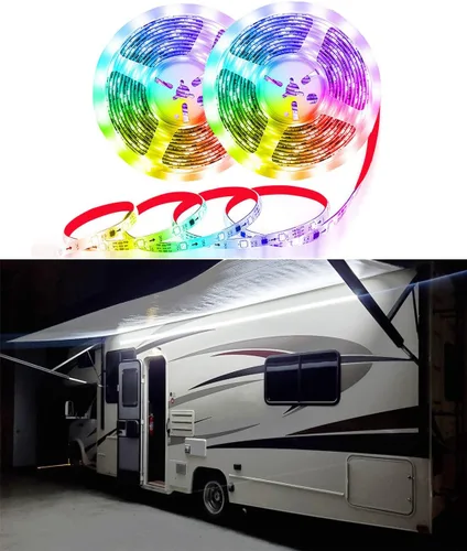 Seagenck Luz LED para toldo de fiesta para caravana, tira de luz LED para toldo para caravana, caravana, remolque, soportes de concesión, camiones