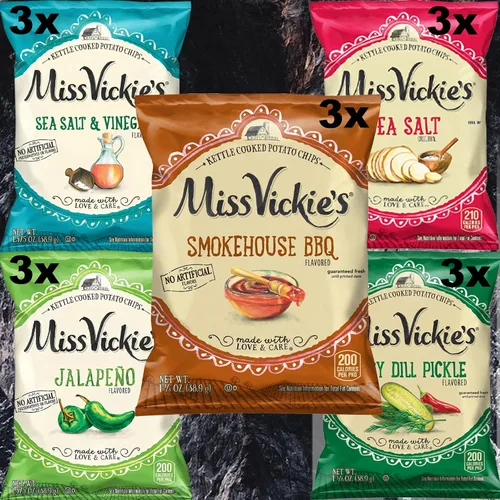 Miniatura 4 de Miss Vickie's Kettle Cooked Potato Chips Variety Pack, 1.375 oz (Pack of 15) Bundled by Shoppyway
