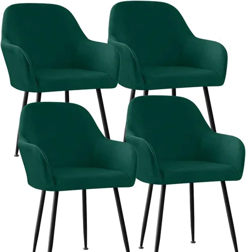 Miniatura 60 de Fundas protectoras de terciopelo elástico para sillas de comedor con brazos y respaldo curvado pequeño, juego de 6/4/2 para cocina, oficina, hogar