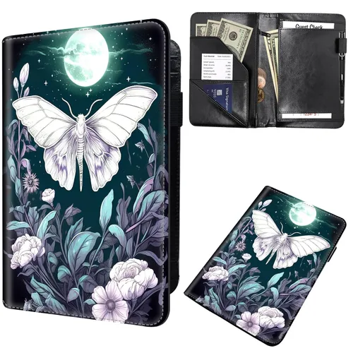 Miniatura 18 de Libros de mesero para camarera, cartera de cuero para camarero con cremallera, soporte para recibos, para camarero, camarero, accesorios