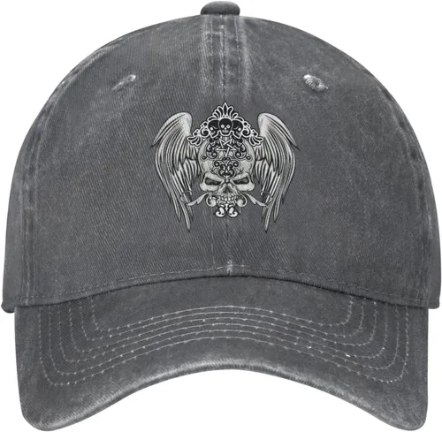 Miniatura 2 de Cowboy Hat Trendy Hats for Man and Women Djustable Four Season Outdoor Baseball Cap of Hell Skull with Angel Deep Heather