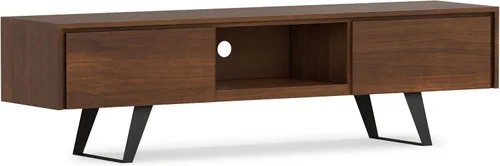 Miniatura 20 de SIMPLIHOME Lowry Soporte de TV – Consola de madera maciza de mango de 72 pulgadas de ancho en roble, moderno centro de entretenimiento industrial