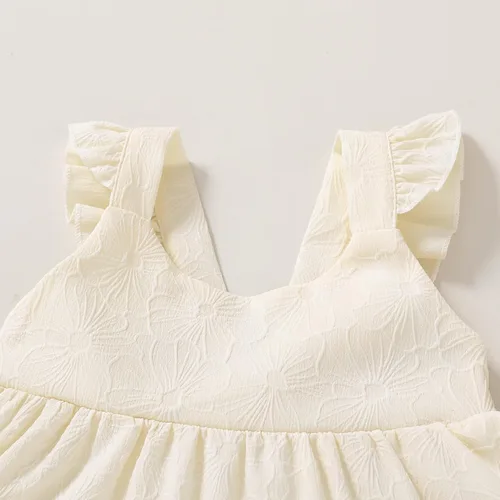 Miniatura 4 de YOUNGER TREE - Vestido de verano para bebé o niña pequeña, con mangas con volantes, halter, casual, para la playa, vestido de verano para niños