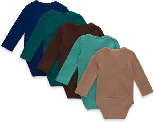 Miniatura 2 de Hanes Baby Long Sleeve Bodysuit, Ultimate Flexy Bodysuits Boys & Girls, 5-Pack
