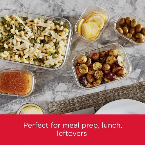 Miniatura 4 de Rubbermaid Brilliance - Recipientes de almacenamiento de alimentos con tapas, herméticos, para almuerzo, preparación de comidas y sobras, juego de 3