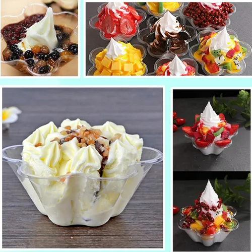 Miniatura 7 de Paquete de 200 tazones de plástico para helado de 8.5 onzas, cuencos de plástico transparente para postre para helado, aperitivos, frutas, ensalada