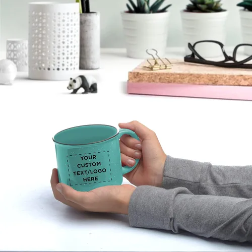 Miniatura 7 de DISCOUNT PROMOS Juego de 100 tazas de café personalizadas de cerámica para fogata, 13 onzas, paquete personalizado a granel, perfecto para té
