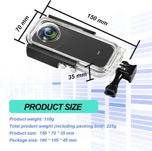 Miniatura 4 de Funda impermeable para cámara de acción Insta 360 one X3, carcasa protectora de buceo subacuático 40M con accesorios de soporte