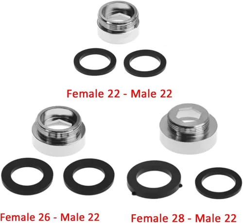 Miniatura 2 de 2 adaptadores de grifo de filtro de agua del grifo, adaptador de rosca de conector aireador de latón (hembra de 0.866 in a macho 0.866 in)